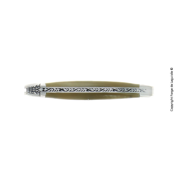 1212 IN BC BRI 2 1 - Taschenmesser, 12 cm, hochglanz poliert mit Griff aus hellem Horn und Mitres aus Inox
