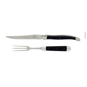 Carving set - Carving knife and the fork in dark horn