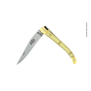 Folding knife tradition range in golden glitter