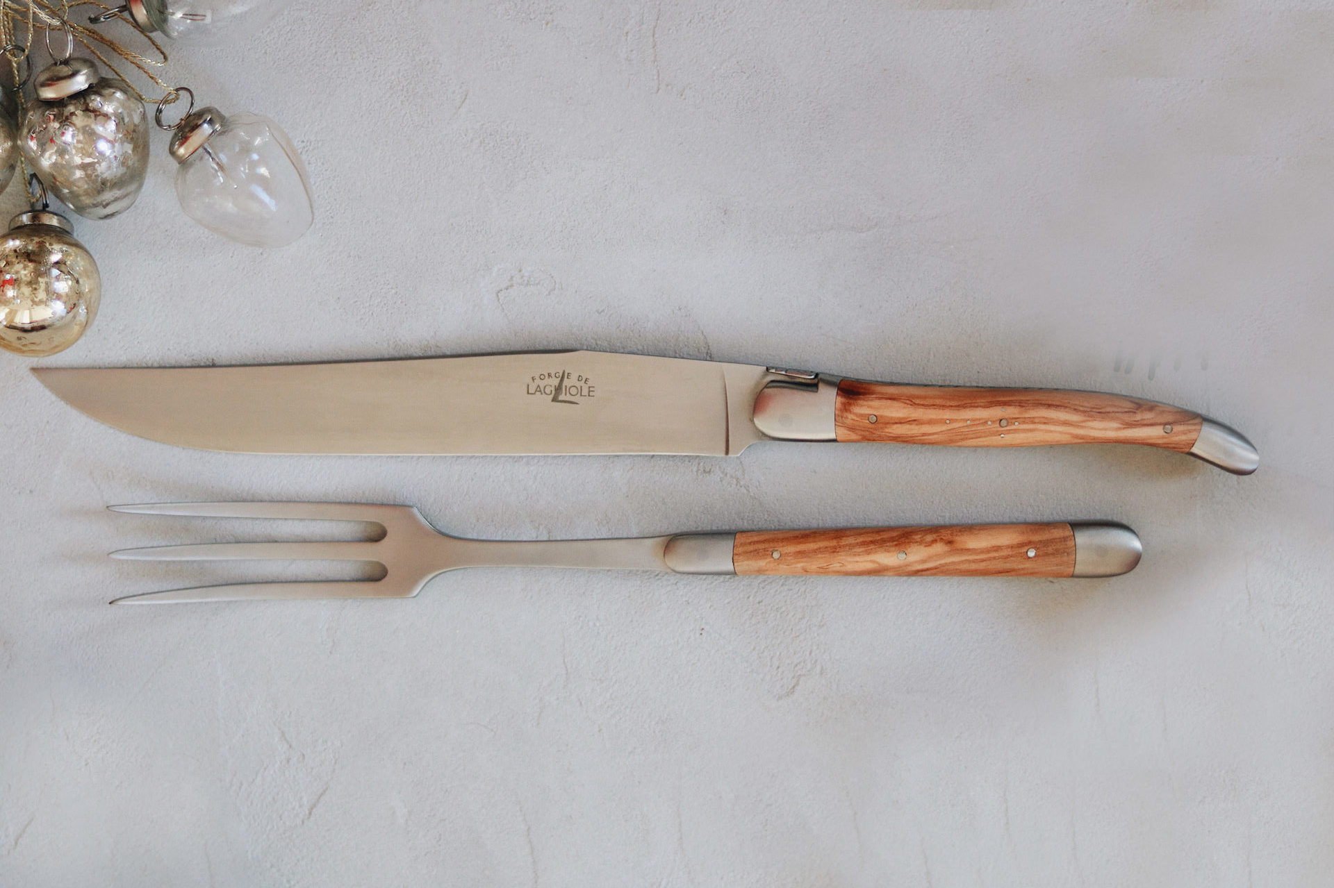 Couteau Laguiole - fabriqués Par Un Maitre Coutelier A Thiers France Acier Inox Bordknive Saet 6 Stal Rustfrit