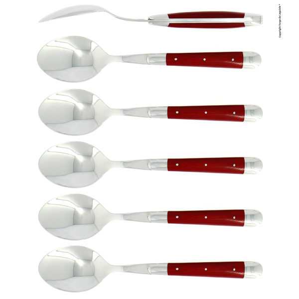 C6 2M IN TCROU - Soup spoons, high polished finish with Rot Compressed fabric , set of 6