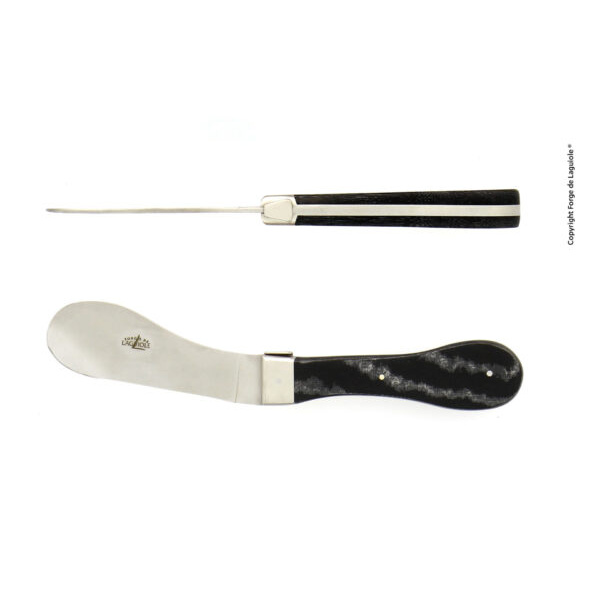 CF NOM TC NOI e1721907340744 - Cheese knife with black compressed fabric by Roland Barthélemy