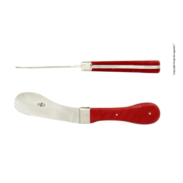 CF NOM TC ROU - Cheese knife with red compressed fabric