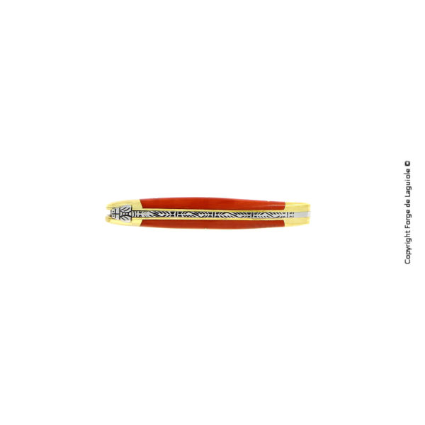 129 TC ORA 2 - Taschenmesser, 9 cm, Griff aus orange gepresster Verbundfaser und Mitres aus Messing