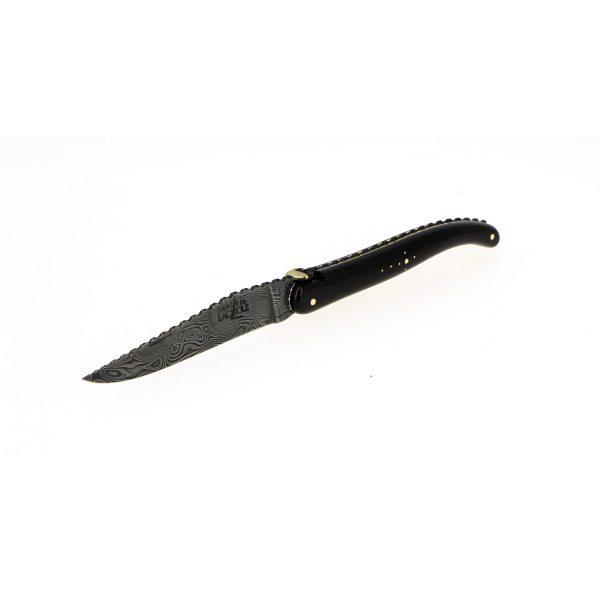 RAMBAUD 314 2 1 e1693382241229 - Custom handmade folding knife, in ebony handle with pirate skul and brass band