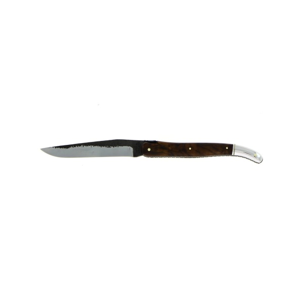 RAMBAUD 341 2 e1693298315336 - Massgeschneidertes Taschenmesser, aus Nussbaumholz mit hinterer Kropfleiste und Lisenen - Brut de Forge Klinge