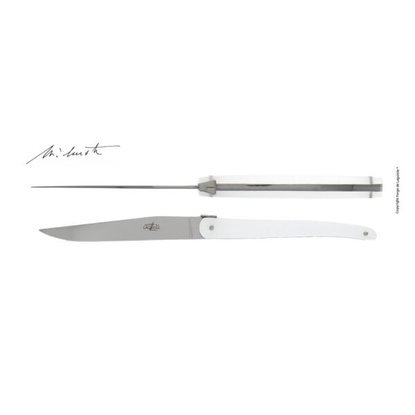 T2 W IN BLAN e1721896138211 - Jean-Michel Wilmotte white acrylic table knives, set of 2