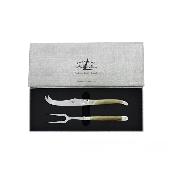 Service a fromage Tradition 3 - Tradition cheese set with light horn handle high polish finish