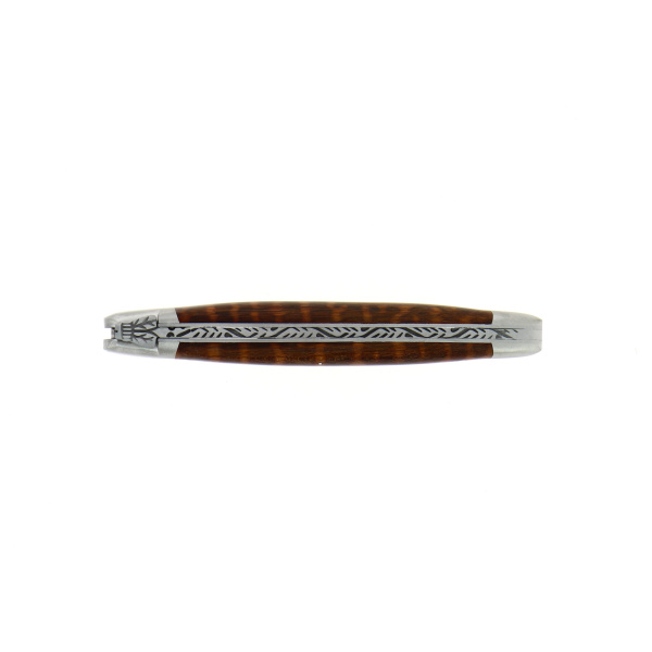 1212 IN AM 2 - Couteau pliant 12 cm en amourette, mitres inox finition satinée
