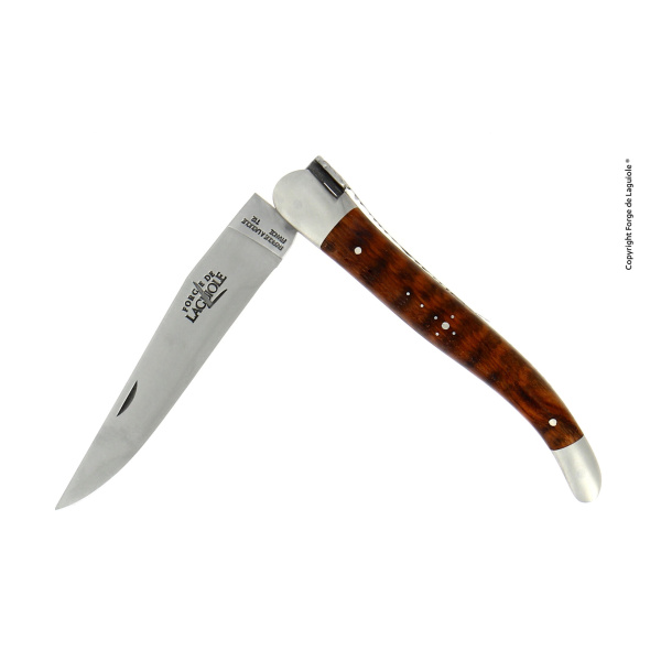 1212 IN AM - Couteau pliant 12 cm en amourette, mitres inox finition satinée
