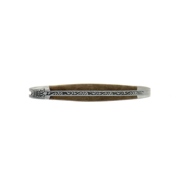 1212 IN NO2 - Couteau pliant 12 cm en noyer, mitres inox finition satinée