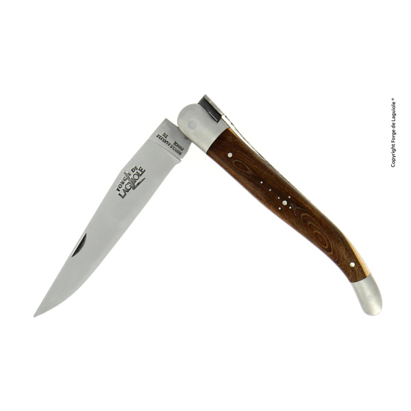 1212 IN PI - Couteau pliant 12 cm en pistachier , mitres inox finition satinée