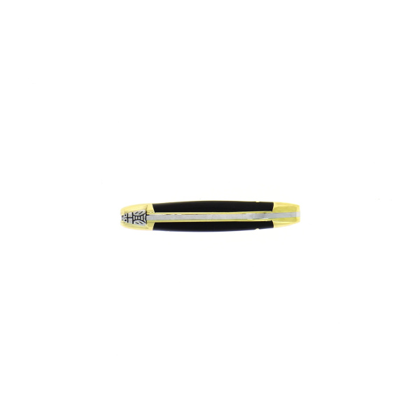 127 BF 2 - Folding knife, 7 cm, light Dark handle and high polished finish with brass bolsters