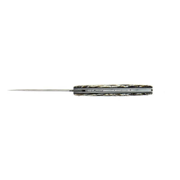 RAMBAUD 417 3 - Couteau pliant sur mesure, en os de koudou- Tête de koudou